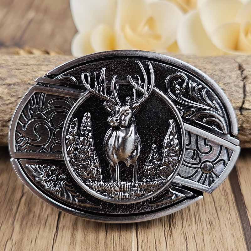 Oval Cowboy Metal Belt Buckle