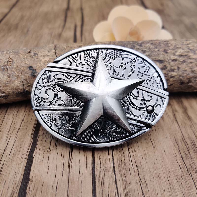 Oval Cowboy Metal Belt Buckle