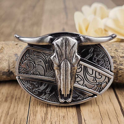 Oval Cowboy Metal Belt Buckle